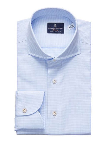 Light Blue Twill Houndstooth Luxury Shirt