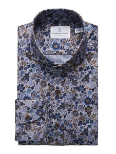 Emanuel Berg Blue Floral Twill Shirt