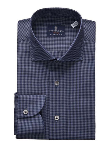 Emanuel Berg Dark Blue Wool Premium Luxury Shirt