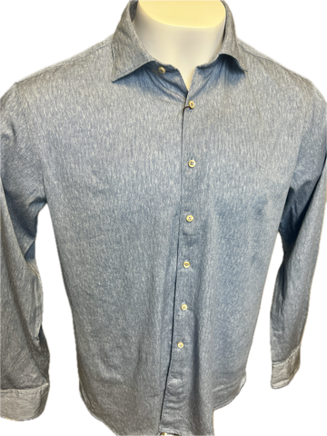 Mid Blue Herringbone Shirt