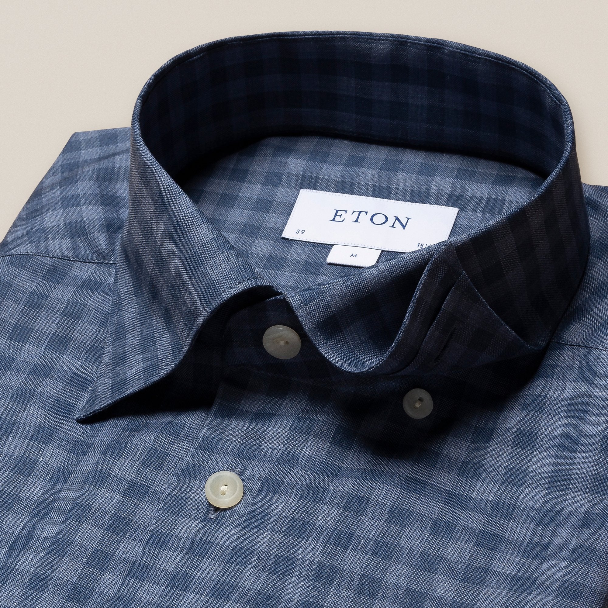 Eton Mid Blue Check Oxford Shirt