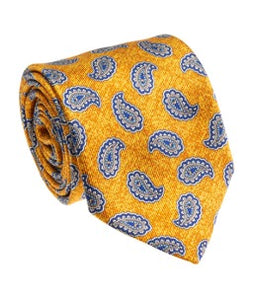 Gold Blue Silk Salione Tie