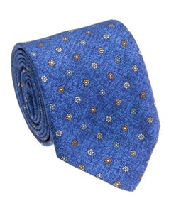 Blue Brown Silk Panama Tie