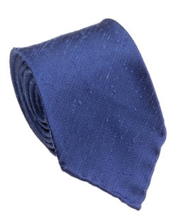 Dark Blue Silk Shantung Tie