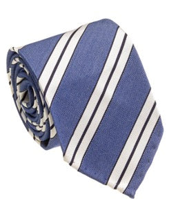 Blue Silk Cotton Tie