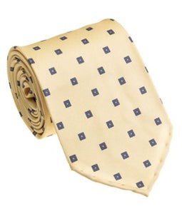 Yellow Blue Silk Twill Tie