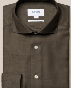 Eton Dark Brown Merino Shirt