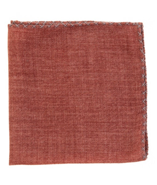 Pocket Sq - Wool Garza E-Rust Gray