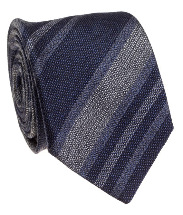 Geoff Nicholson for Guffey's Navy Grey Silk Cotton Wool Tie