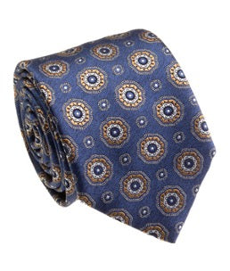 Blue Brown Silk Tie