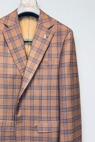 Persimmon Plaid Windowpane Sport Coat