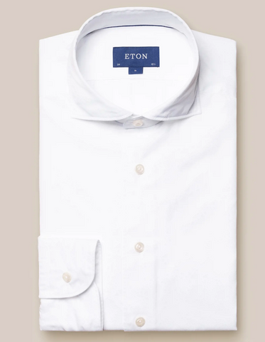 Eton White Cotton Tencel Shirt