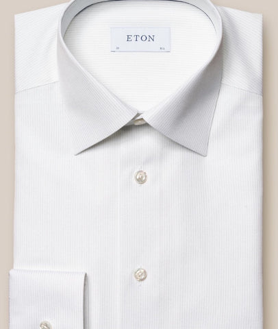 Eton White Striped Glitter Print Shirt